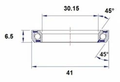 Roulement De Direction Black Bearing B2 30.15 X 41 X 6.5 Mm 45/45° -Entretien Réparation Route Soldes unnamed file 2049