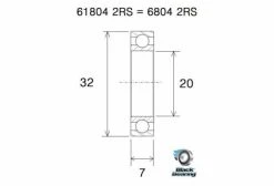 Roulement Black Bearing 61804-2RS 20 X 32 X 7 Mm -Entretien Réparation Route Soldes unnamed file 2301