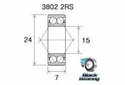 Roulement Black Bearing 3802 2RS Max 15 X 24 X 7 Mm -Entretien Réparation Route Soldes unnamed file 2414