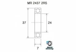 Roulement Black Bearing MR 2437 H8 2RS 24 X 37 X 8 Mm -Entretien Réparation Route Soldes unnamed file 2541