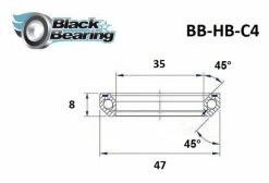 Roulement De Direction Black Bearing C4 35 X 47 X 8 Mm 45/45° 5 Roulement De Direction Black Bearing C4 35 X 47 X 8 Mm 45/45° -Entretien Réparation Route Soldes unnamed file 2698