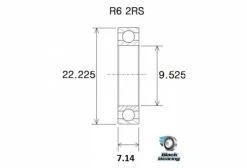 Roulement Black Bearing R6-2RS 9.53 X 22.23 X 7.14 Mm -Entretien Réparation Route Soldes unnamed file 2743
