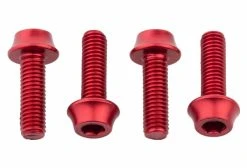 Lot De 4 Vis De Porte-Bidon Wolf Tooth Water Bottle Cage Bolts M5x15 Mm Rouge