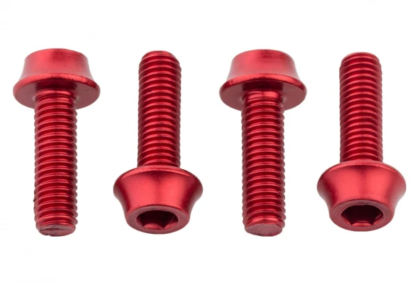Lot De 4 Vis De Porte-Bidon Wolf Tooth Water Bottle Cage Bolts M5x15 Mm Rouge 3 Lot De 4 Vis De Porte-Bidon Wolf Tooth Water Bottle Cage Bolts M5x15 Mm Rouge