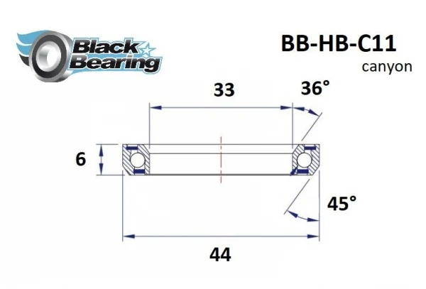 Roulement De Direction Black Bearing C11 33 X 44 X 6 Mm 36/45° 4 Roulement De Direction Black Bearing C11 33 X 44 X 6 Mm 36/45° – Image 2