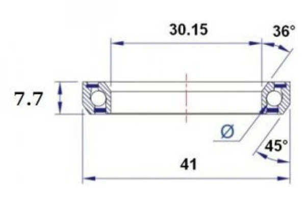 Roulement De Direction Black Bearing B11 30.15 X 41 X 7.7 Mm 36°/45 4 Roulement De Direction Black Bearing B11 30.15 X 41 X 7.7 Mm 36°/45 – Image 2