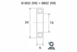 Roulement Black Bearing 61802-2RS 15 X 24 X 5 Mm -Entretien Réparation Route Soldes unnamed file 3307