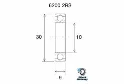 Roulement Black Bearing 6200-2RS 10 X 30 X 9 Mm -Entretien Réparation Route Soldes unnamed file 3511