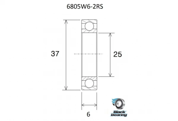 Roulement Black Bearing Campagnolo Ultra Torque 25 X 37 X 6 Mm (x2) 4 Roulement Black Bearing Campagnolo Ultra Torque 25 X 37 X 6 Mm (x2) – Image 2