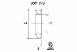 Roulement Black Bearing 6001-2RS Max 12 X 28 X 8 Mm -Entretien Réparation Route Soldes unnamed file 4055