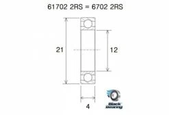 Roulement Black Bearing 6702-2RS 15 X 21 X 4 Mm 5 Roulement Black Bearing 6702-2RS 15 X 21 X 4 Mm -Entretien Réparation Route Soldes unnamed file 4065
