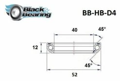 Roulement De Direction Black Bearing D4 40 X 52 X 12 Mm 45/45° 5 Roulement De Direction Black Bearing D4 40 X 52 X 12 Mm 45/45° -Entretien Réparation Route Soldes unnamed file 4089