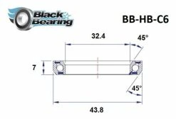 Roulement De Direction Black Bearing C6 32.4 X 43.8 X 7 Mm 45/45° -Entretien Réparation Route Soldes unnamed file 4091