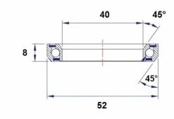 Roulement De Direction Black Bearing D3 40 X 52 X 8 Mm 45/45° -Entretien Réparation Route Soldes unnamed file 5505